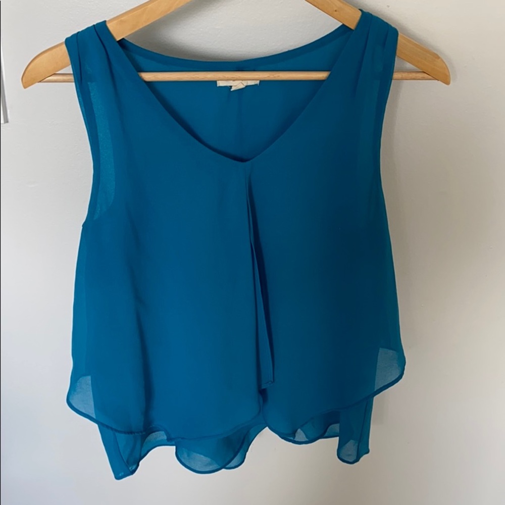 Tiered sleeveless chiffon top